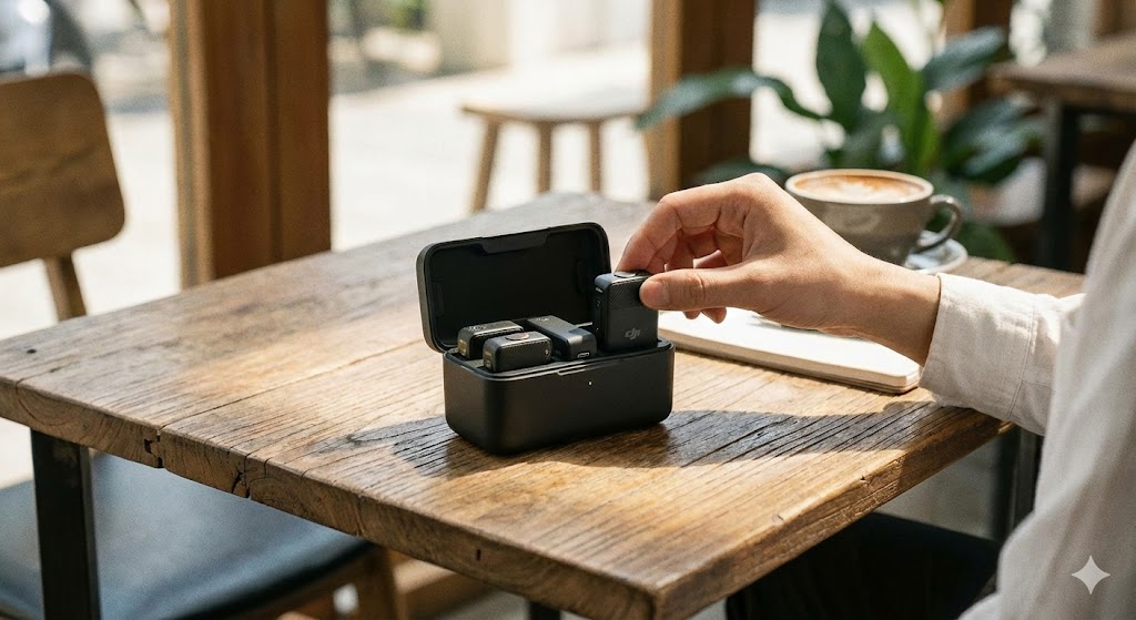 DJI Mic(トランスミッター×2 + レシーバー×1 + 充電ケース) ワイヤレス ラベリアマイク 伝送距離250m