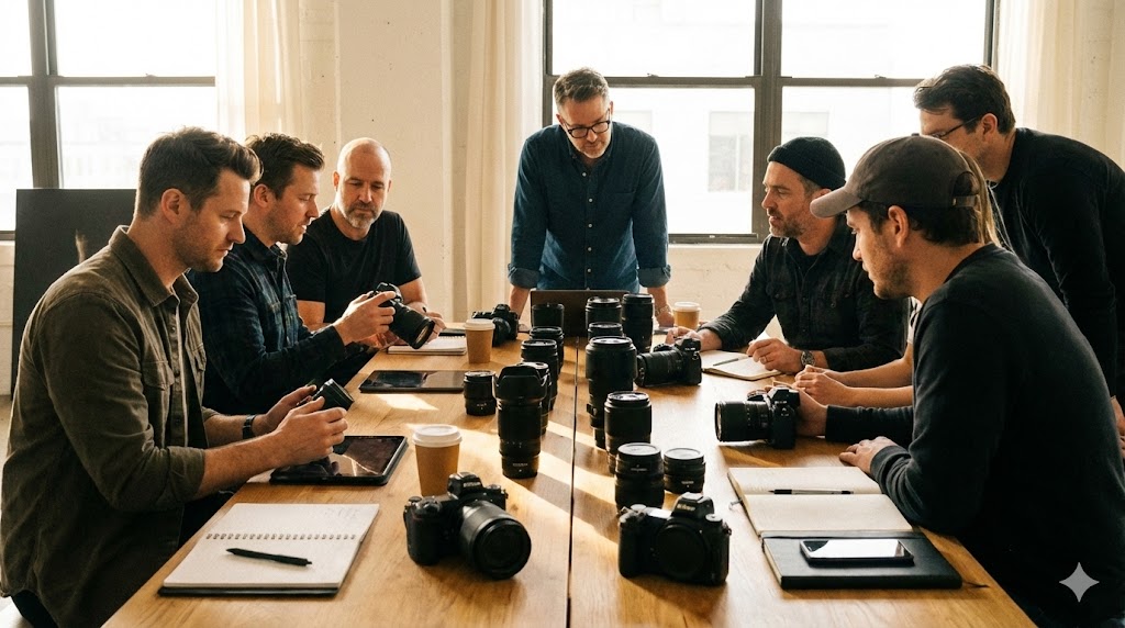 Zマウントのカメラレンズを選考する人々